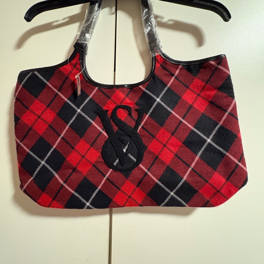 NWT Victorias Secret Red Plaid Tote Bag